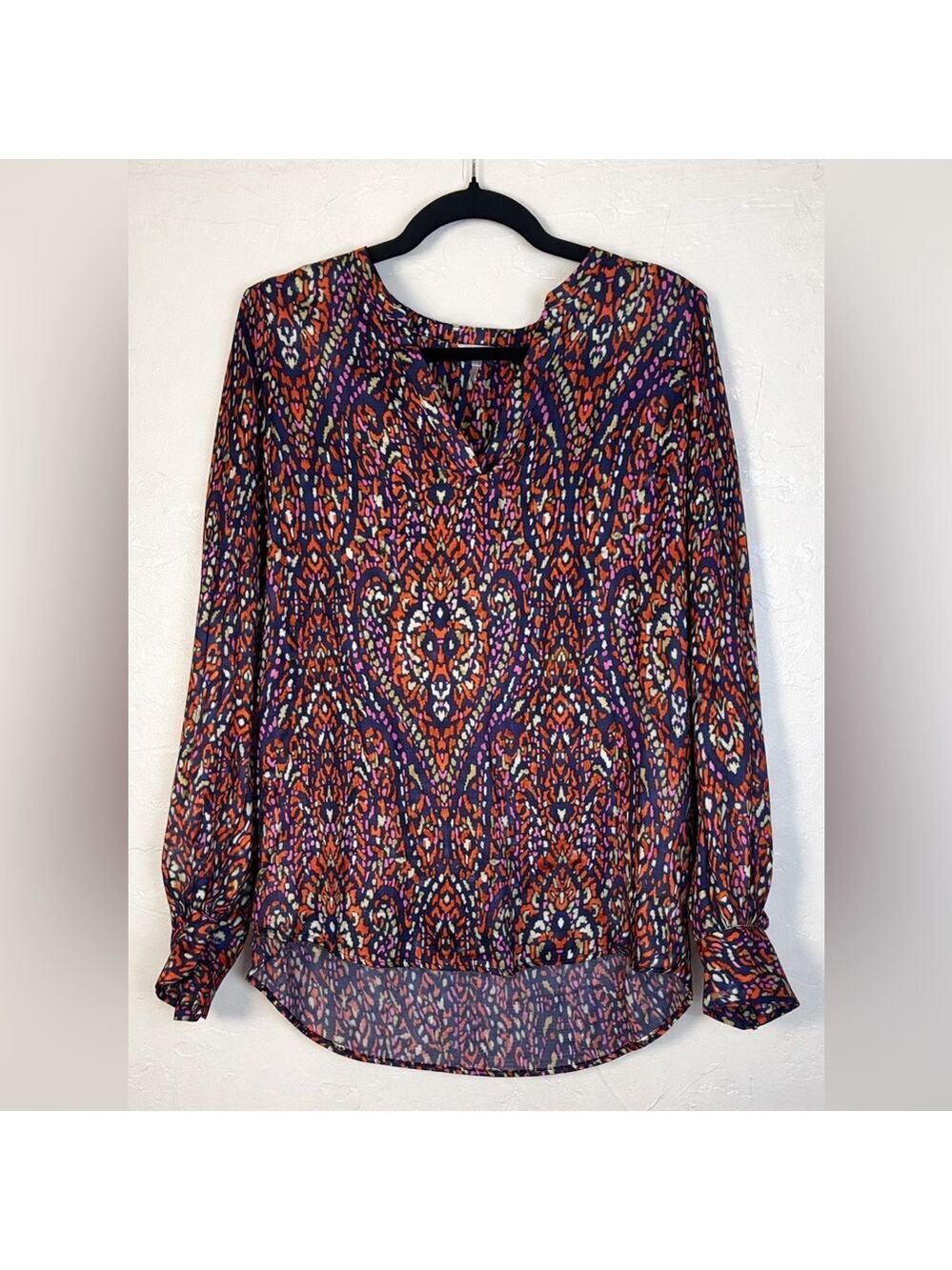 ESQUALO Ikat Silk Blend Blouse Size 8